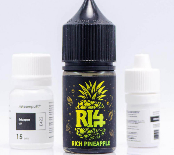 Рідина 3Ger RI4 Salt Pineapple Rich 30ml 50mg зі смаком ананасу з холодком (набір компонентів) Рідина 3Ger RI4 Salt Pineapple Rich 30ml 50mg зі смаком ананасу з холодком (набір компонентів)