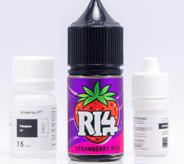 Рідина 3Ger RI4 Salt Strawberry Rich 30ml 50mg зі смаком полуниці з холодком (набір компонентів) Рідина 3Ger RI4 Salt Strawberry Rich 30ml 50mg зі смаком полуниці з холодком (набір компонентів)