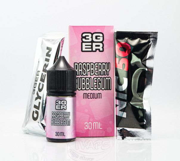 Жидкость 3Ger Salt Raspberry Bubblegum 30ml 50mg со вкусом малиновой жвачки (набор компонентов)