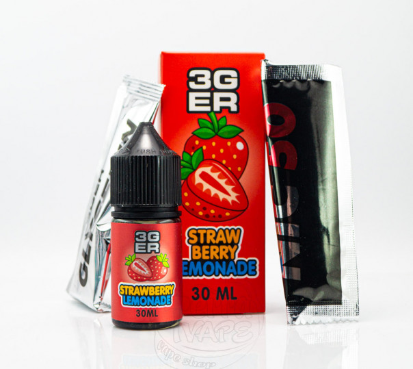 Жидкость 3Ger Salt Strawberry Lemonade 30ml 50mg со вкусом клубничного лимонада (набор компонентов)