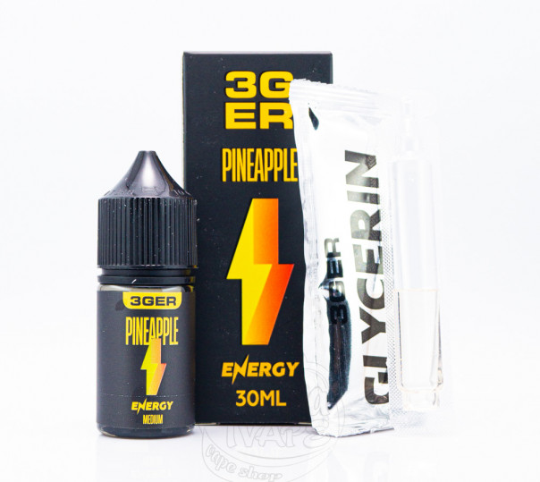 Рідина 3Ger Salt Pineapple Energy 30ml 30mg зі смаком ананасового енергетика (набір компонентів)