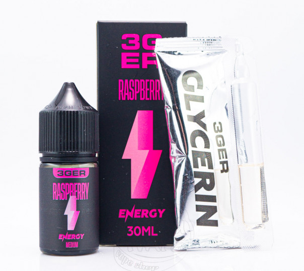 Жидкость 3Ger Salt Raspberry Energy 30ml 30mg со вкусом малинового энергетика (набор компонентов)