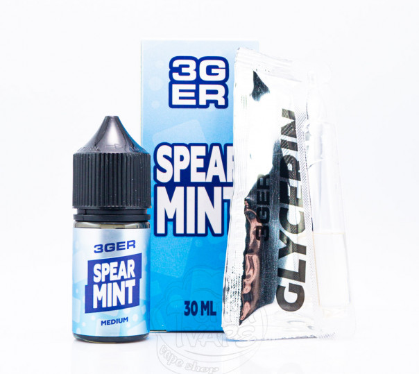 Рідина 3Ger Salt Spearmint 30ml 30mg зі смаком м'ятної жуйки (набір компонентів)