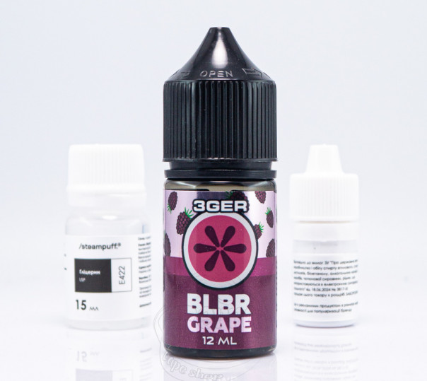 Рідина 3Ger Salt Blackberry Grape 30ml 50mg зі смаком ожини та винограду (набір компонентів)
