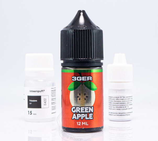 Рідина 3Ger Salt Green Apple 30ml 30mg зі смаком зеленого яблука (набір компонентів)