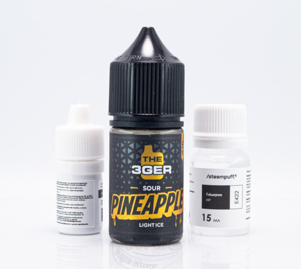 Жидкость The 3Ger New Salt Sour Pineapple 30ml 50mg со вкусом ананаса (набор компонентов)