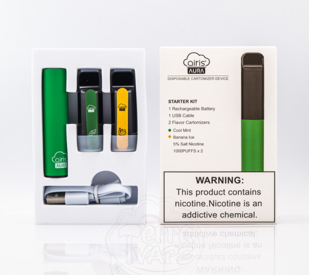 Airis Aura Starter Kit 5% Dark Green (Cool Mint/Banana Ice) POD система