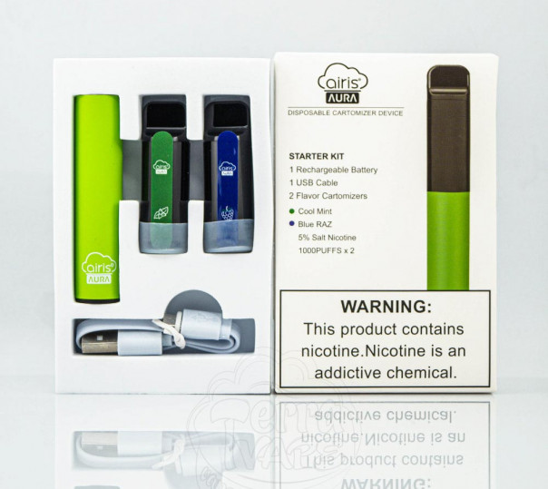 Airis Aura Starter Kit 5% Green (Cool Mint/Blue Razz) POD система