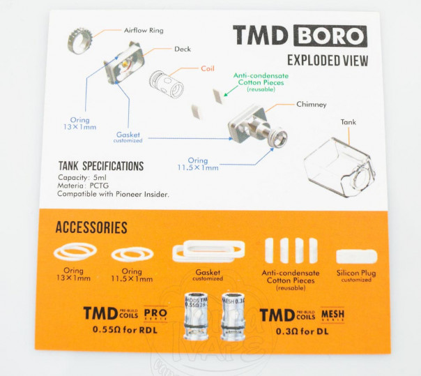 BP MODS TMD Boro для BB Style Mods сумісний з випаровувачами PnP / GTX Coil