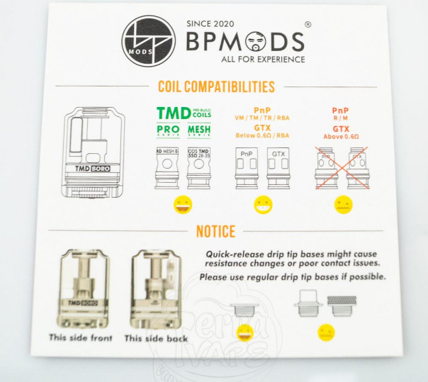 BP MODS TMD Boro для BB Style Mods сумісний з випаровувачами PnP / GTX Coil