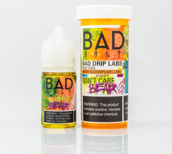 Жидкость Bad Drip Salt Don't Care Bear 30ml 25mg на солевом никотине со вкусом фруктовых желейных мишек