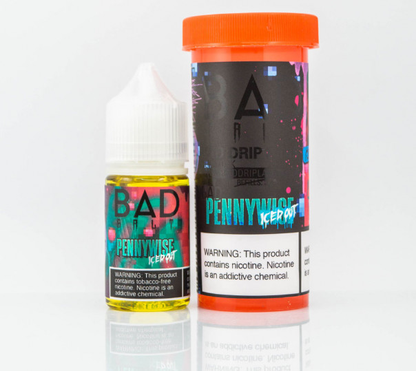 Жидкость Bad Drip Salt Pennywise Iced Out 30ml 25mg на солевом никотине со вкусом арбузно-клубничной жвачки с ментолом