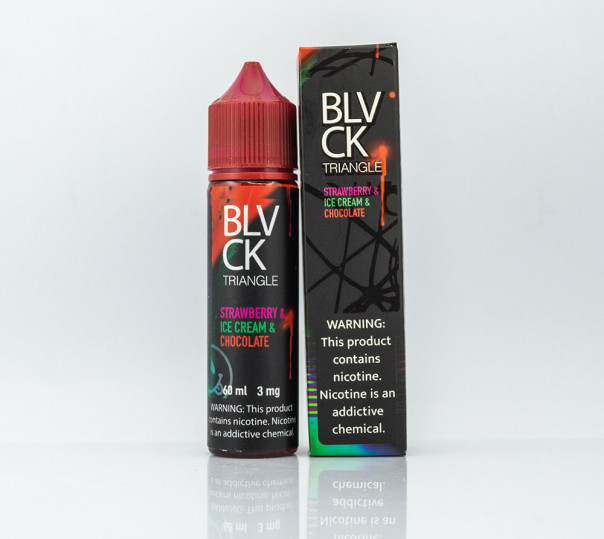 Рідина Black Triangle Organic Strawberry Chocolate Ice Cream 60ml 0mg без нікотину зі смаком полуничного морозива з шоколадом