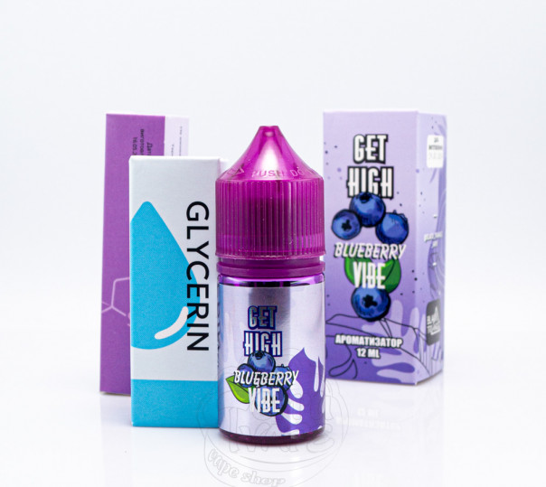 Рідина Get High Salt Blueberry Vibe 30ml 50mg зі смаком чорниці з холодком (набор компонентов)