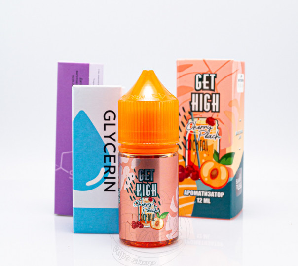 Рідина Get High Salt Cherry Peach Cocktail 30ml 30mg зі смаком персиково-вишневого коктейлю (набор компонентов)