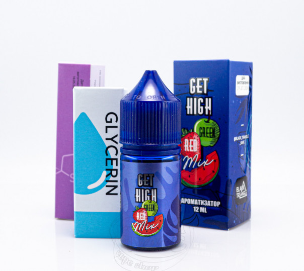 Жидкость Get High Salt Green Red Mix 30ml 30mg со вкусом клубники, яблока и арбуза с холодком (набор компонентов)