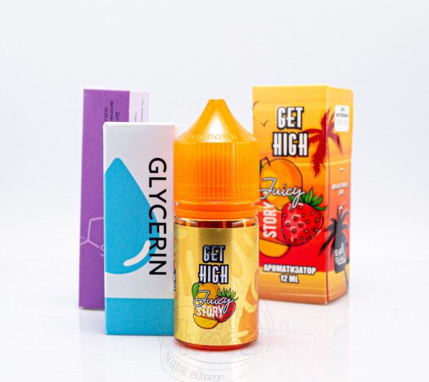 Жидкость Get High Salt Juicy Story 30ml 50mg со вкусом клубники, манго и персика с холодком (набор компонентов)