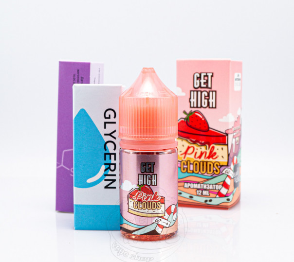 Жидкость Get High Salt Pink Clouds 30ml 50mg со вкусом клубничного чизкейка (набор компонентов)