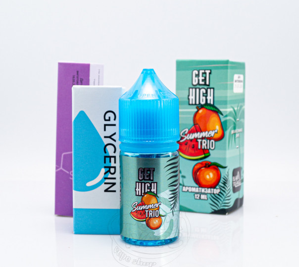 Рідина Get High Salt Summer Trio 30ml 50mg зі смаком кавуна, манго та персика з холодком (набор компонентов)