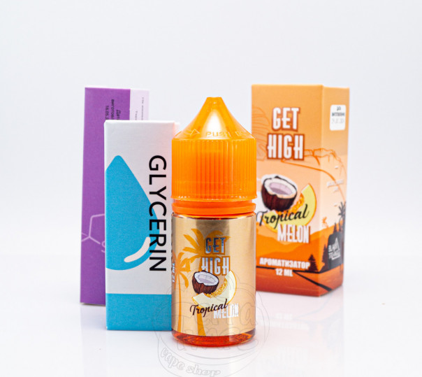 Жидкость Get High Salt Tropical Melon 30ml 50mg со вкусом кокоса и дыни с холодком (набор компонентов)