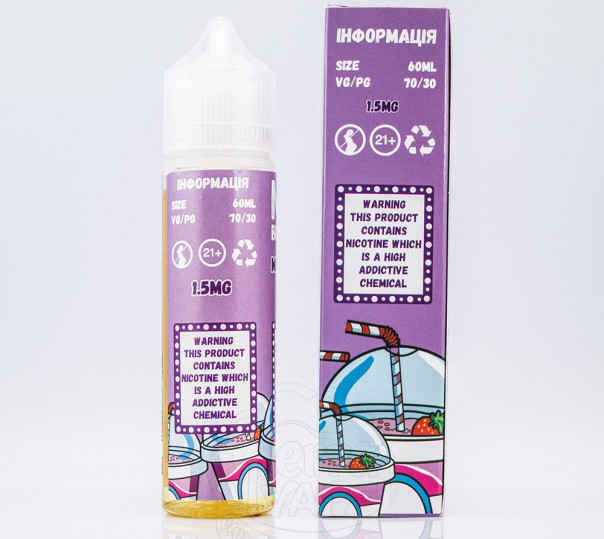 Рідина Mad Breakfast Organic Milkshake 60ml 1.5mg на органічному нікотині зі смаком полуничного мілкшейку