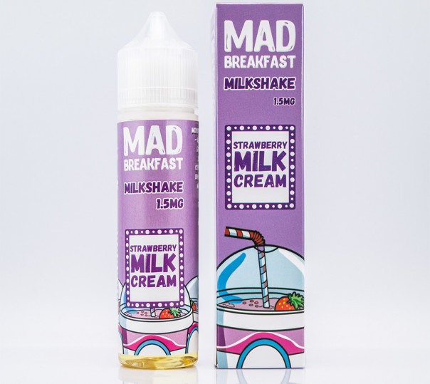 Рідина Mad Breakfast Organic Milkshake 60ml 3mg на органічному нікотині зі смаком полуничного мілкшейку