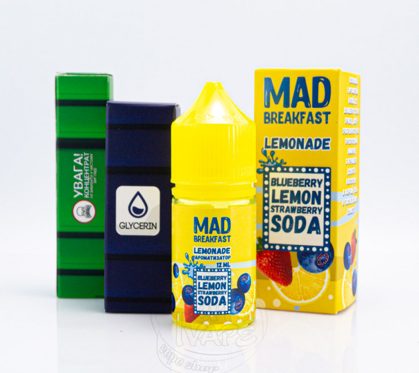 Жидкость Mad Breakfast Salt Lemonade 30ml 50mg со вкусом черничного лимонада (набор компонентов)