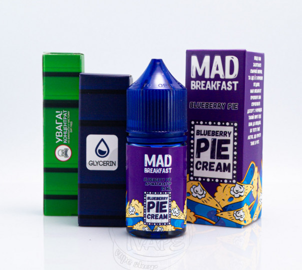 Жидкость Mad Breakfast Salt Blueberry Pie 30ml 30mg со вкусом черничного пирога (набор компонентов)