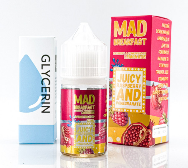 Рідина Mad Breakfast Salt Raspberry Pomegranate Lemonade 30ml 50mg зі смаком лимонаду з малиною та гранатом (набір компонентів)