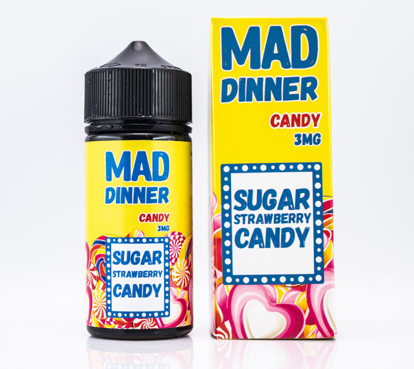 Рідина Mad Dinner Organic Candy 100ml 3mg на органічному нікотині зі смаком полуничної цукерки