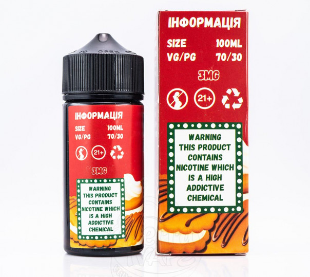 Рідина Mad Dinner Organic Cookie 100ml 1.5mg на органічному нікотині зі смаком печива