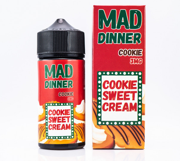 Рідина Mad Dinner Organic Cookie 100ml 1.5mg на органічному нікотині зі смаком печива