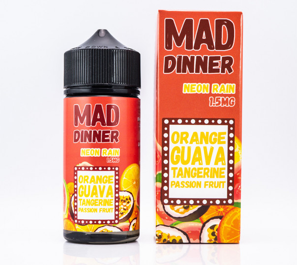 Жидкость Mad Dinner Organic Neon Rain 100ml 0mg без никотина со вкусом фруктового микса