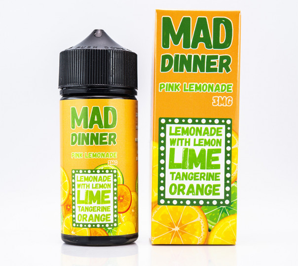 Жидкость Mad Dinner Organic Pink Lemonade 100ml 0mg без никотина со вкусом розового лимонада