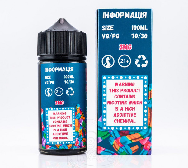 Рідина Mad Dinner Organic Sour Worms 100ml 3mg на органічному нікотині зі смаком кислих черв'ячків