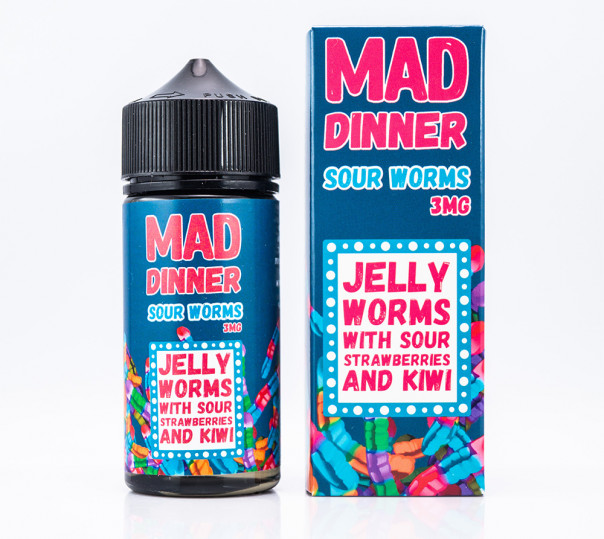 Жидкость Mad Dinner Organic Sour Worms 100ml 3mg на органическом никотине со вкусом кислых червячков