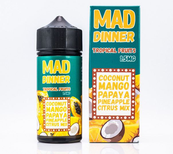 Жидкость Mad Dinner Organic Tropical Fruits 100ml 1.5mg на органическом никотине со вкусом тропического микса