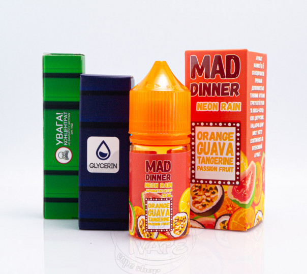 Рідина Mad Dinner Salt Neon Rain 30ml 50mg зі смаком фруктового міксу (набір компонентів)