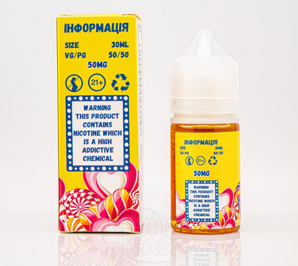 Рідина Mad Dinner Salt Candy 30ml 65mg на сольовому нікотині зі смаком полуничної цукерки