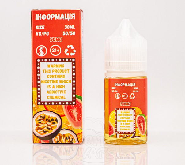 Рідина Mad Dinner Salt Neon Rain 30ml 65mg на сольовому нікотині зі смаком фруктового міксу