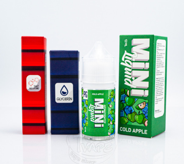 Жидкость Mini Liquid Salt Cold Apple 30ml 50mg со вкусом холодного яблока (набор компонентов)