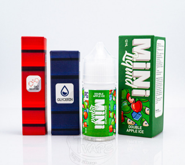 Жидкость Mini Liquid Salt Double Apple Ice 30ml 50mg со вкусом двойного яблока с холодком (набор компонентов)