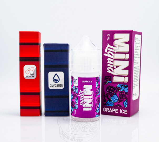 Рідина Mini Liquid Salt Grape Ice 30ml 30mg зі смаком винограду з холодком (набір компонентів)