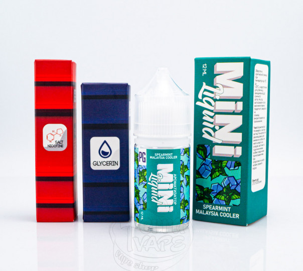 Жидкость Mini Liquid Salt Spearmint Malaysia Cooler 30ml 30mg со вкусом экстра-холодной мяты (набор компонентов)