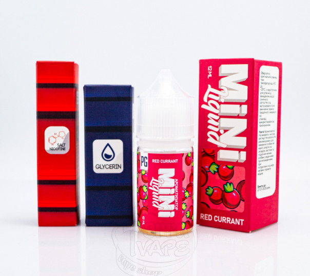 Рідина Mini Liquid Salt Red Currant 30ml 50mg зі смаком червоної смородини (набір компонентів)