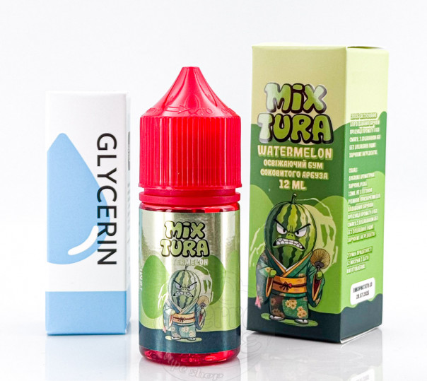 Рідина Mixtura Salt Watermelon 30ml 30mg зі смаком кавуна (набір компонентів)