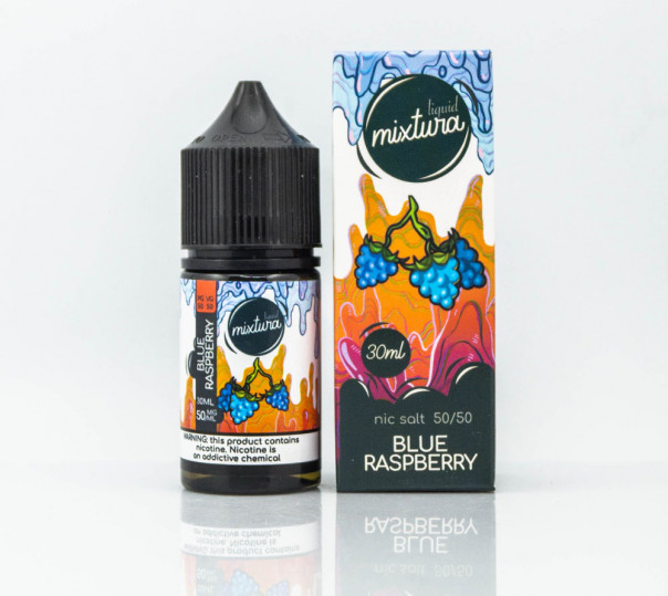 Рідина Mixtura Salt Blue Raspberry 30ml 30mg на сольовому нікотині зі смаком блакитної малини