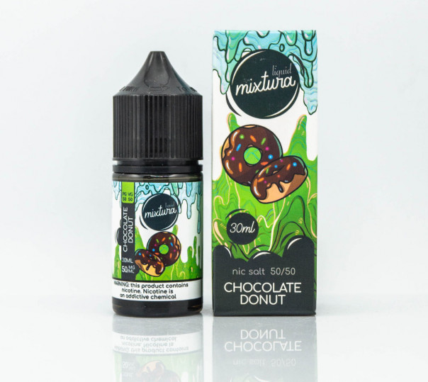 Рідина Mixtura Salt Chocolate Donut 30ml 30mg на сольовому нікотині зі смаком шоколадного пончика