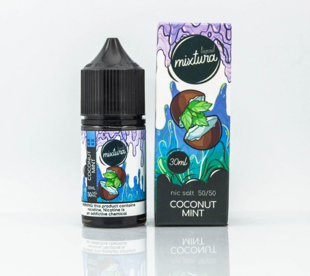 Рідина Mixtura Salt Coconut Mint 30ml 30mg на сольовому нікотині зі смаком кокоса з м'ятою