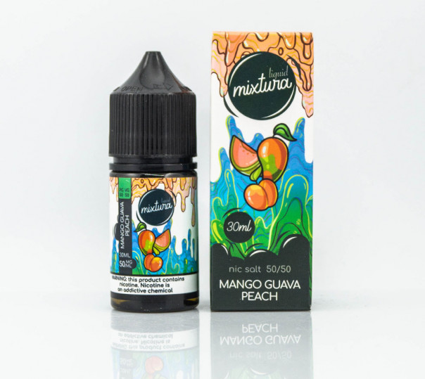 Рідина Mixtura Salt Mango Guava Peach 30ml 30mg на сольовому нікотині зі смаком манго, гуави та персика